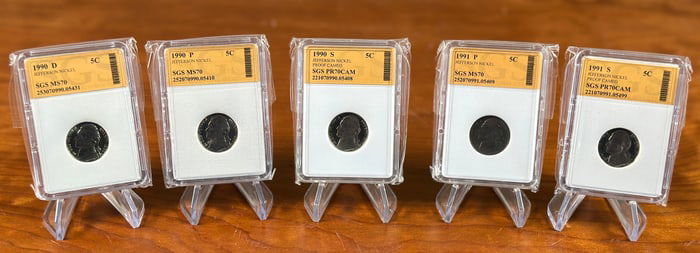 1990 & 1991 JEFFERSON NICKEL SLABS