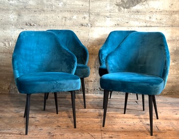 MID-CENTURY MODERN VELVET CHAIRS
