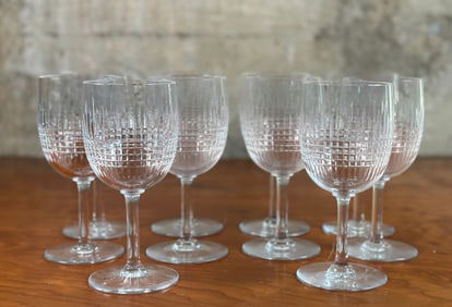 BACCARAT, 'NANCY CUT' TALL WATER GOBLETS