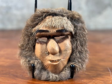 CARIBOU FUR MASK, BARROW, ALASKA