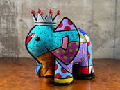 ROMERO BRITTO, 'ELEPHANT WEARING A CROWN'