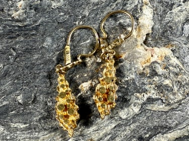 8K GOLD NUGGET EARRINGS