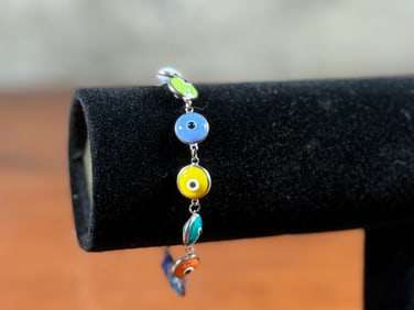 EVIL EYE STERLING SILVER BRACELET