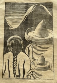CARLOS CORTEZ, WOODBLOCK PRINT #1