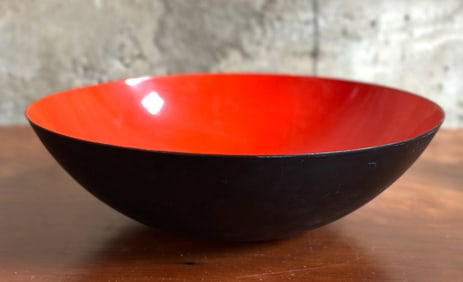 HERBERT KRENCHEL, LARGE RED ENAMEL 'KRENIT BOWL'
