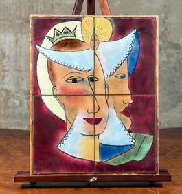 HALTEMAN, ABSTRACT ENAMEL ART ON BOARD