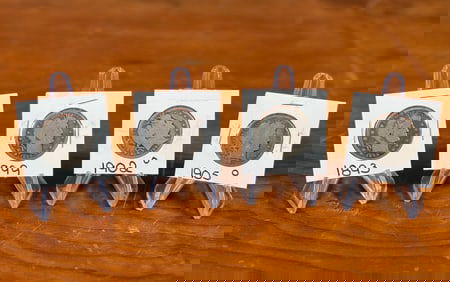 FOUR BARBER HALF DOLLARS