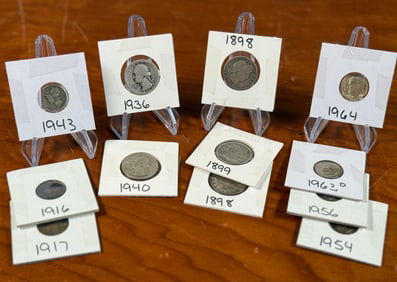 SILVER QUARTERS, MERCURY DIMES, & ROOSEVELT DIMES