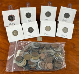 FOREIGN COIN COLLECTION WITH SILVER