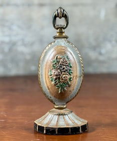 CAST IRON DOORSTOP WITH ROSE MEDALLION DESIGN