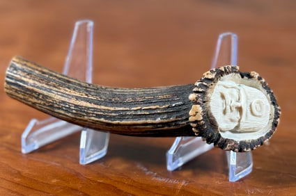 CARVED ANTLER KNIFE HANDLE
