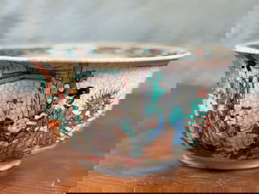 19TH CENTURY FAMILLE CRACKLE GLAZE BOWL