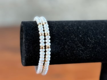 GENUINE PEARL BRACELET WITH 14K GOLD CLASP