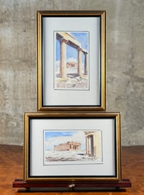 PAIR OF ORIGINAL WATERCOLORS, GREECE