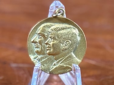 KENNEDY JOHNSON INAUGURAL BALL 1/10 10K GOLD MEDAL