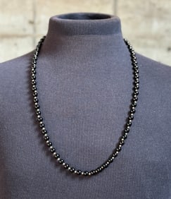 BLACK ONYX WITH GOLD BEADS NECKLACE