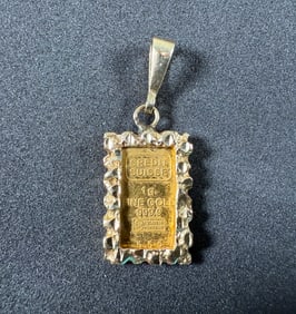 GOLD BAR PENDANT IN 14K SETTING