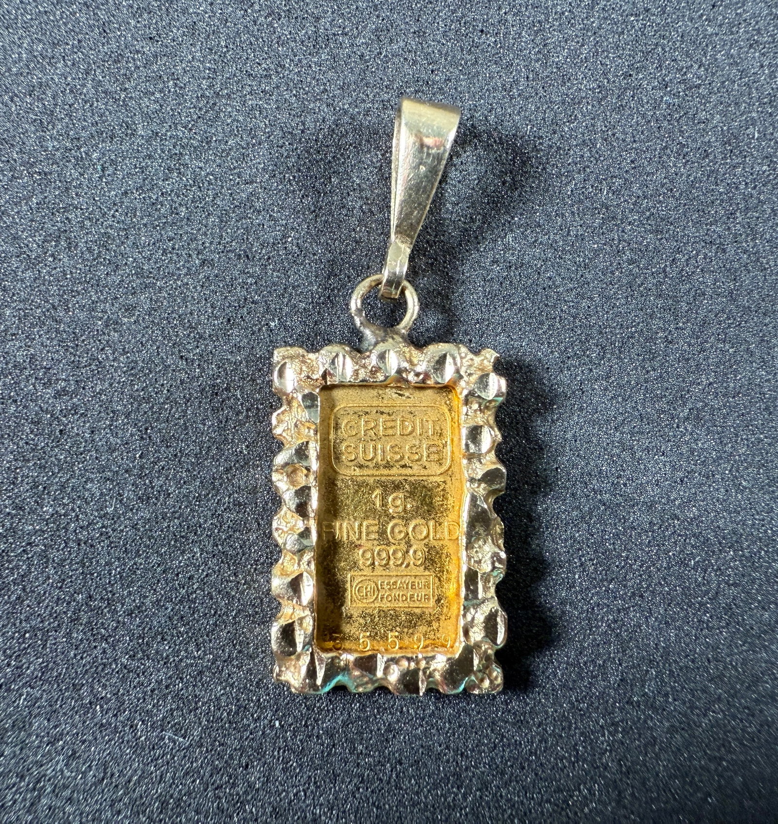 GOLD BAR PENDANT IN 14K SETTING (1 of 2)