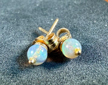 14K GOLD OPAL EARRINGS