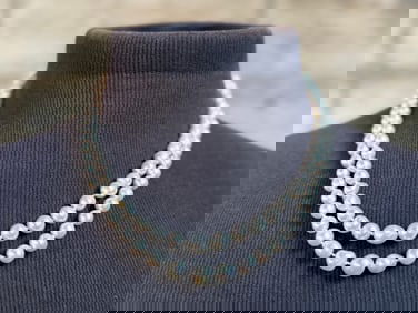 GENUINE PEARL NECKLACE WITH SILVER CLASP