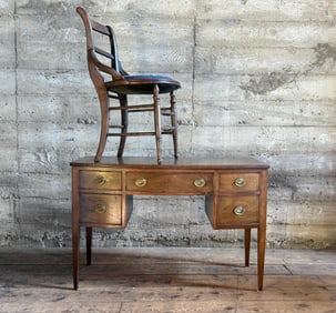 ENGLISH MAHOGANY DESK & CHAIR