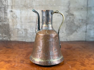 HAND-HAMMERED COPPER EWER
