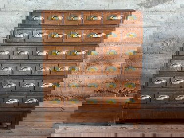 STACKING APOTHECARY CABINET, 30 DRAWERS