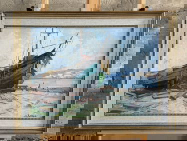 ROMANO, 'FISHING BOATS ON SHORE'