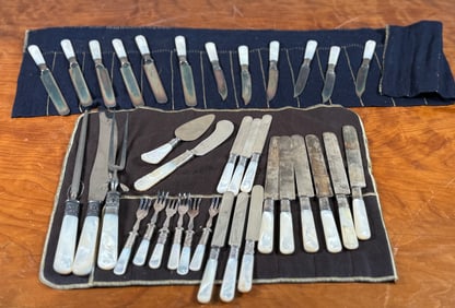 STERLING & MOTHER OF PEARL UTENSILS