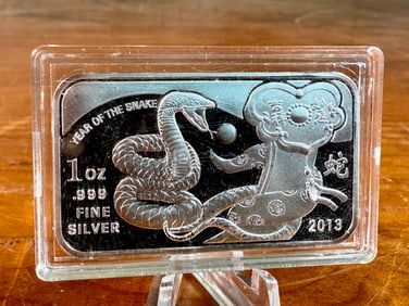 2013 YEAR OF THE SNAKE 1OZ SILVER BAR