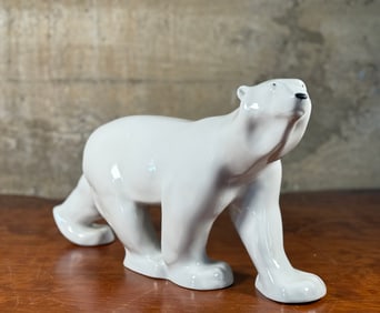 USSR LOMONOSOV PORCELAIN POLAR BEAR SCULPTURE