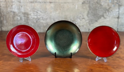 JADE SNOW WONG, ENAMEL COPPER PLATES & BOWL