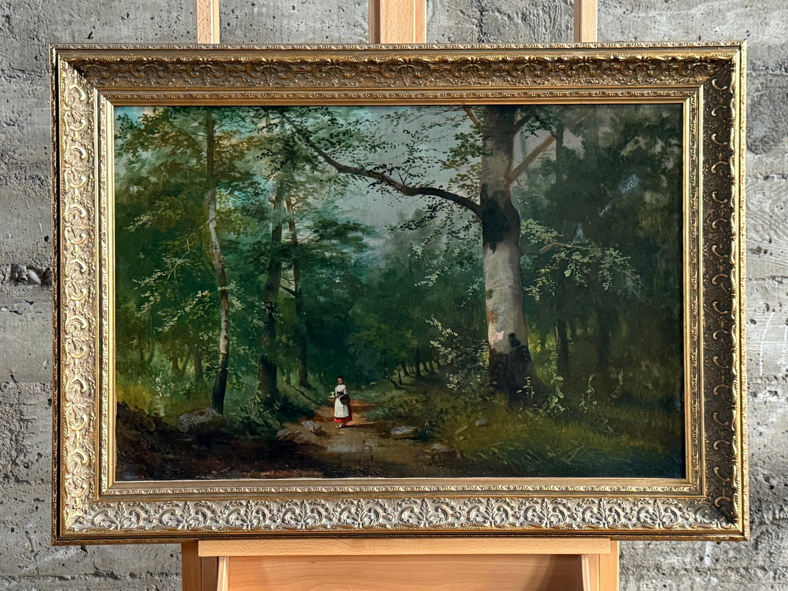 AFTER GEORGE INNESS, 'GREEN LANDSCAPE': A museum-quality reproduction of the original oil on canvas painting by listed artist, George Inness titled, "Green Landscape". Measures in frame, 26'' H x 36'' W.