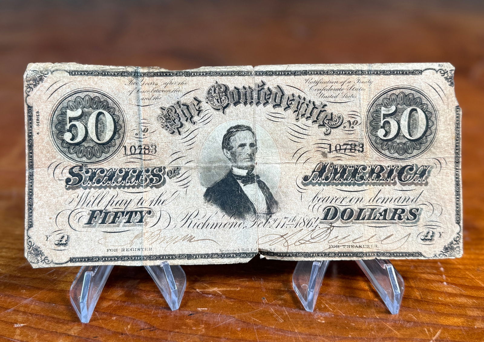 $50 CONFEDERATE NOTE, 1864 (1 of 4)