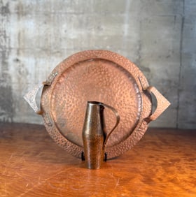 FRICK HANDARBEIT, PITCHER & HAMMERED COPPER TRAY