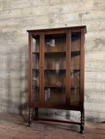 MISSION OAK DISPLAY CABINET