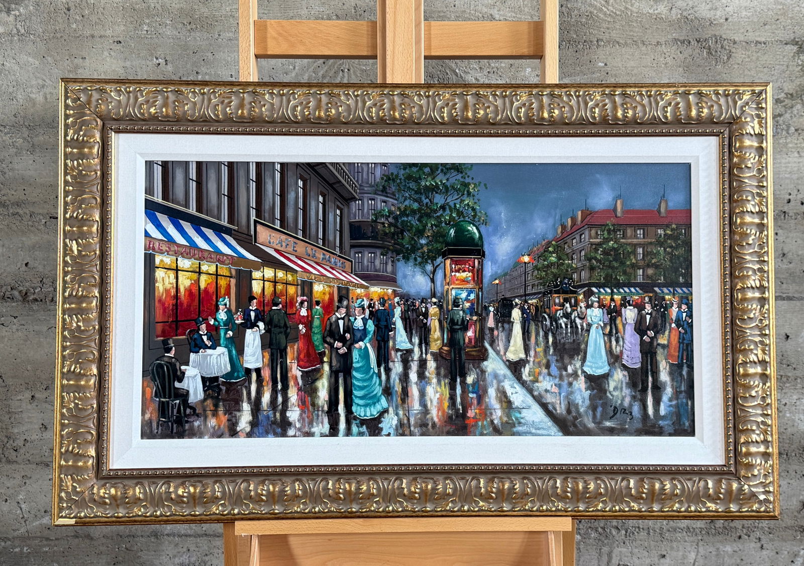 DIAZ, 'PASEO': "Paseo", an original oil on canvas by listed Park West artist, Diaz. Signed lower right, professionally framed, and measures in frame, 28.5'' H x 46'' W. This piece is accompanied with a certificate