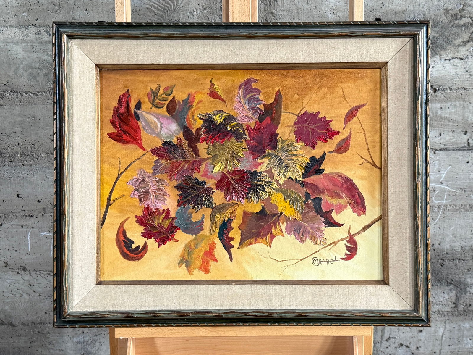 MID-CENTURY FLORAL OIL PAINTING: This lot features a mid-century floral oil painting on canvas. Signed lower right, professionally framed, and measures in frame, 25.25'' H x 31.25'' W.