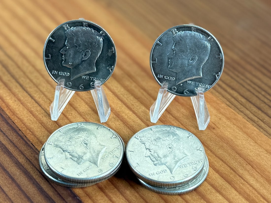 40% SILVER KENNEDY HALF DOLLARS, $5.00 FACE VALUE: This lot features $5.00 face value of 40% silver Kennedy half dollars. Ten (10) in total.