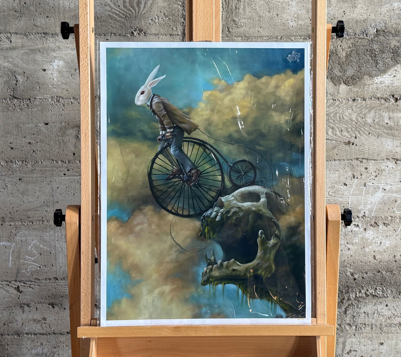 COREY BERNHARDT, 'SPRING TIME': "Spring Time", a signed print by listed artist, Corey Bernhardt. Signed lower right, held in a protective sleeve, and measures, 24'' H x 18'' W. Bernhardt is well-known for tattooing, painting, and