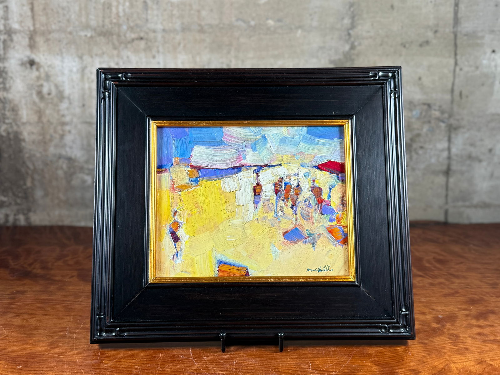 SERGUEI NOVITCHKOV, 'LAGUNA BEACH, CALIFORNIA': "Laguna Beach, California", an original oil on canvas painting by listed artist, Serguei Novitchkov. Measures in the frame, 14” H x 16” W. Signed lower right and again with title on the