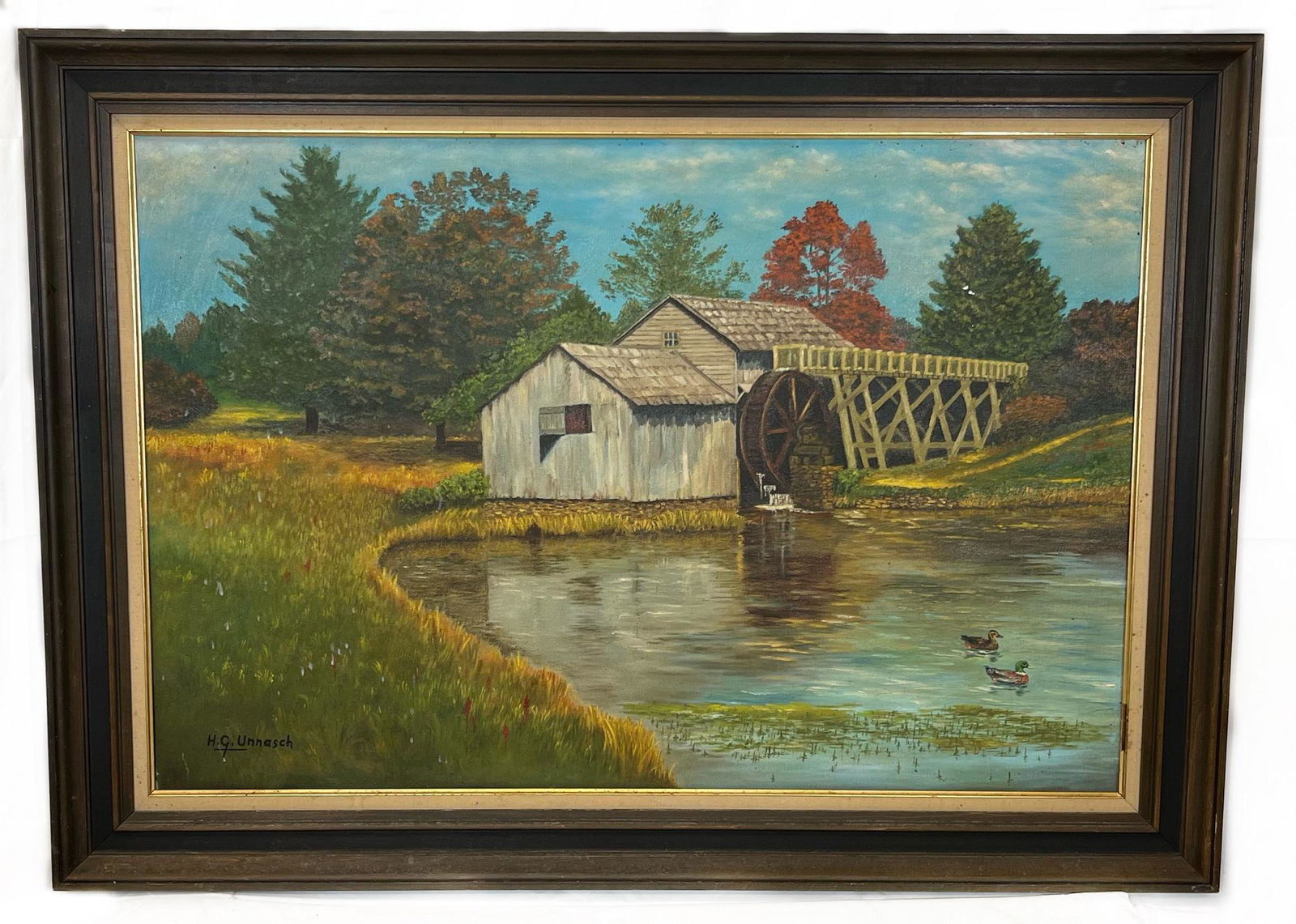 Mill Scene, Signed M.G. Unnasch, Oil on Canvas (1 of 6)