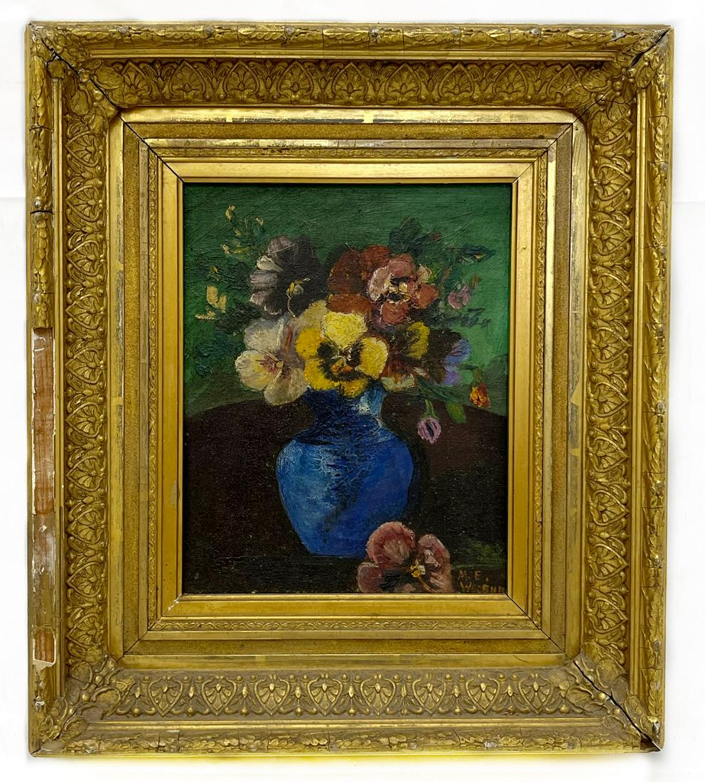 Still Life with Flowers, Oil on Canvas Mounted Board (1 of 5)