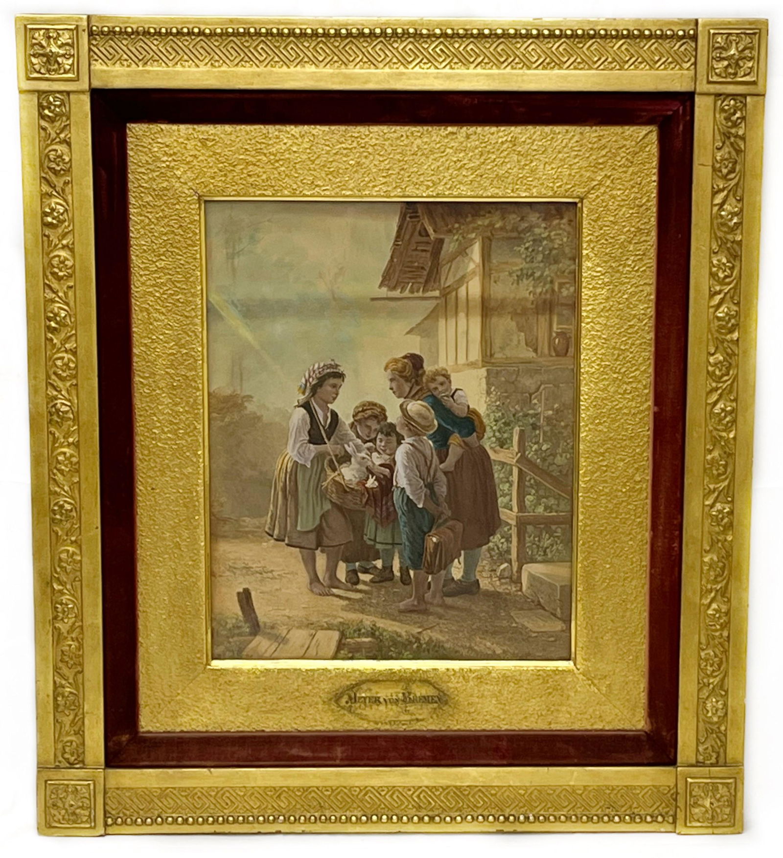Peasant scene, Print, Attributed to Meyer Von Bremen (German 1813-1886) (1 of 4)