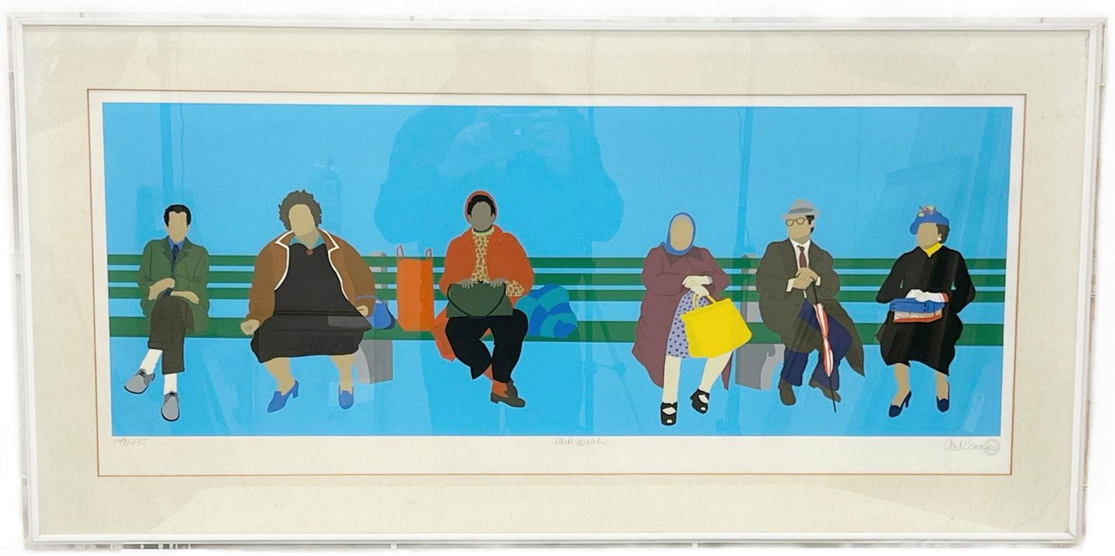 Contemporary “Park Bench” Silk Screen, Pencil Signed Gail Bruce (1 of 6)