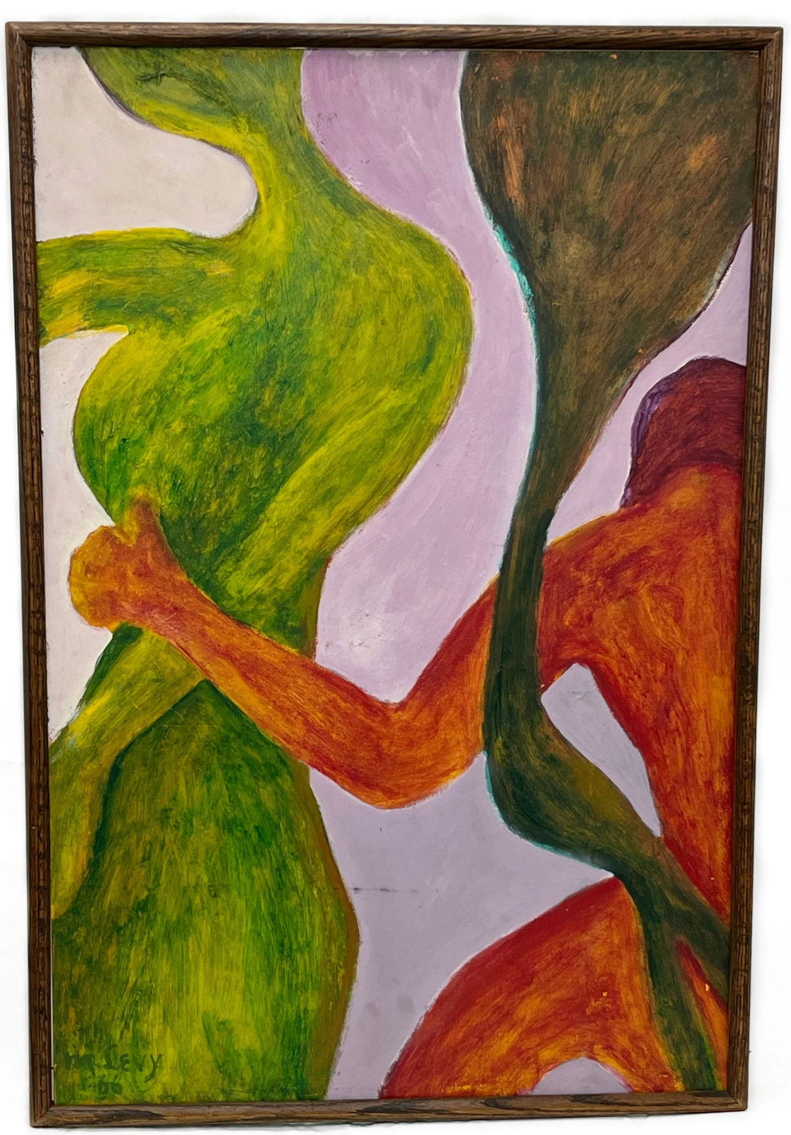 Abstract, Acrylic on Board, Signed M. Levy 66 (1 of 5)