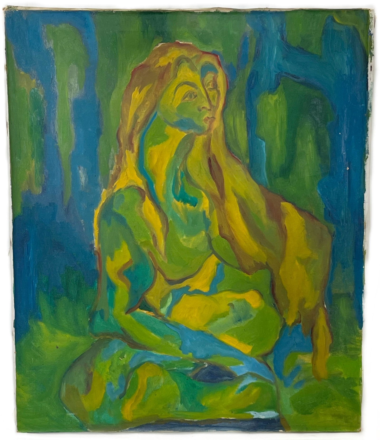 Surrealist Female Portrait, Attr. to Anita Khan, Oil on Canvas (1 of 4)