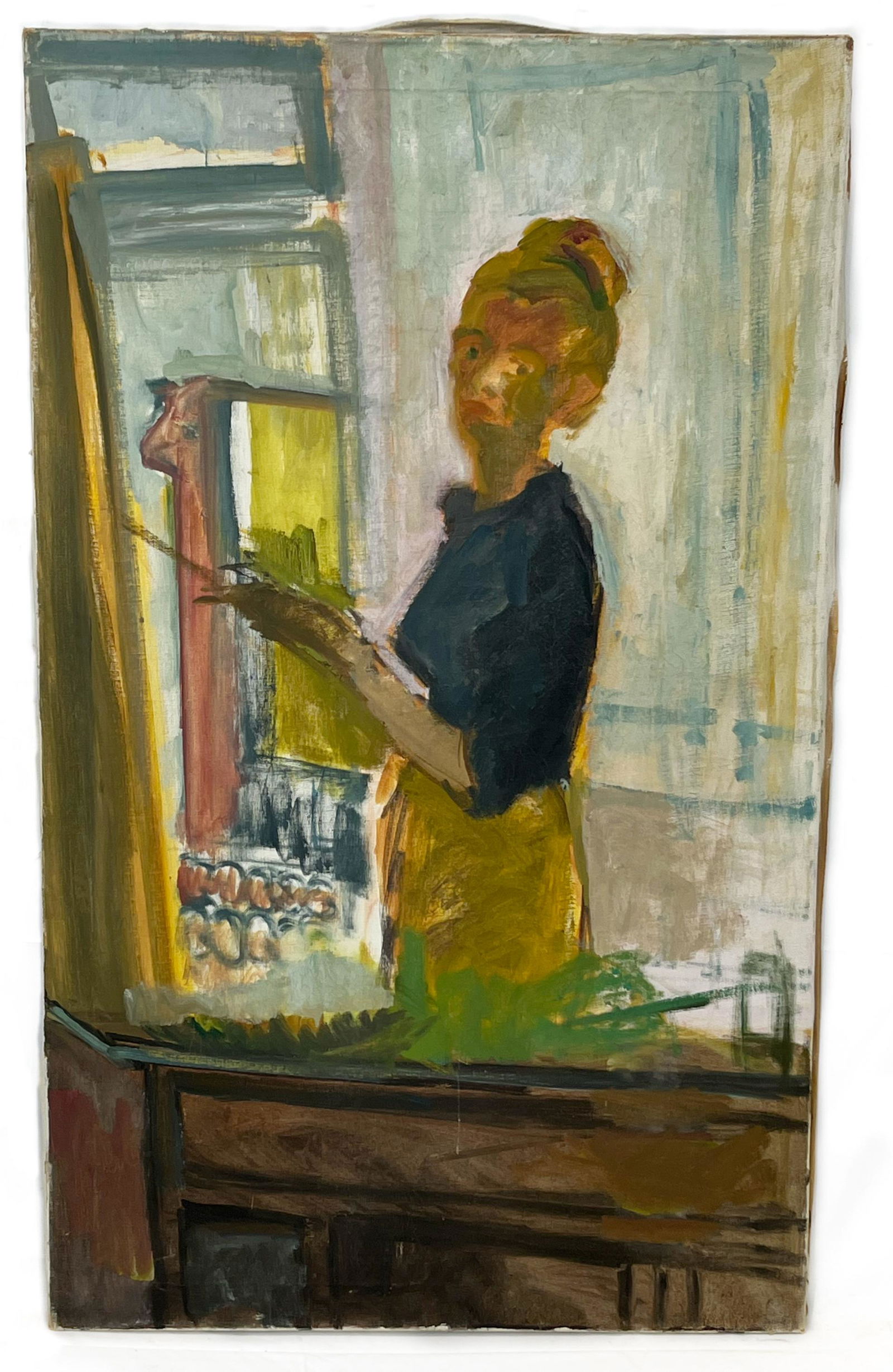 Surrealist Woman Portrait, Attr. To Anita Khan, Oil on Canvas (1 of 4)