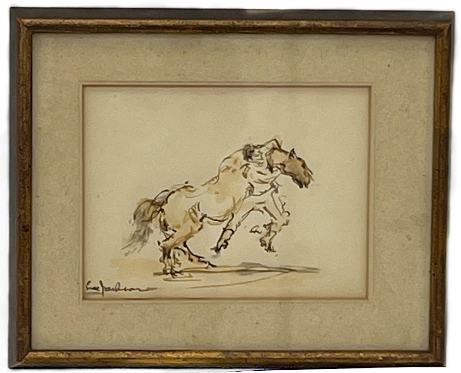 Lee Jackson (American, 1909-2002) “Wild Horse Wrangling, rodeo” Watercolor (1 of 4)