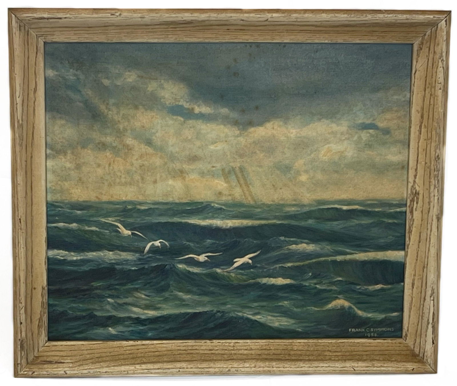 Ocean Scene, Oil on Canvas, Signed Frank C. Symmons 1958 (1 of 5)